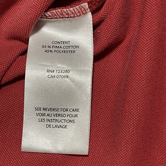 Travis Mathew Polo Shirt Mens XL Red Salmon 3 Button Pima Cotton Blend Golf - Picture 4 of 8